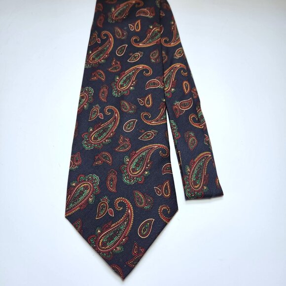 Domenico Franco Tie Men's 100% Italian Silk Necktie Paisley Pattern Blue - Picture 1 of 6